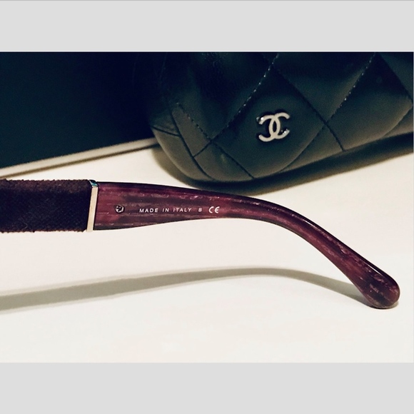 CHANEL CatEye Velvet Violet Stripe Sunglasses NWOT